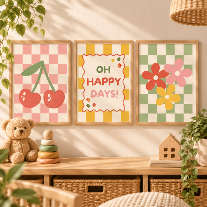 Oh Happy Days Prints - Set of 3